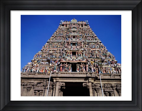 Framed Carving on Sri Meenakshi Hindu Temple, Chennai, Tamil Nadu, India Print