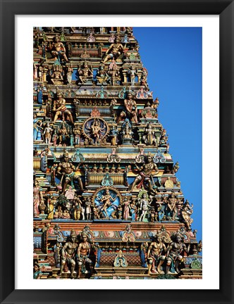 Framed Carvings on a temple, Sri Meenakshi Hindu Temple, Chennai, Tamil Nadu, India Print