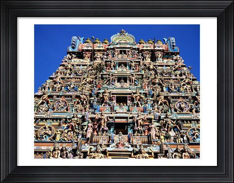 Framed Carving on Sri Meenakshi Hindu Temple, Chennai, India Print