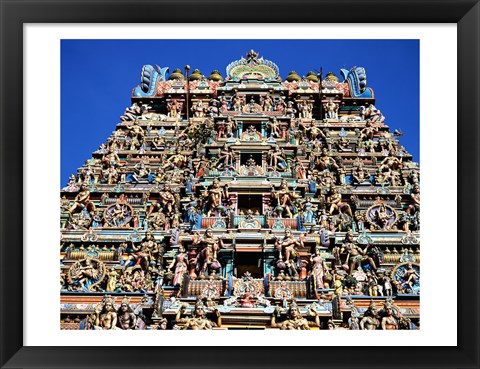 Framed Carving on Sri Meenakshi Hindu Temple, Chennai, India Print