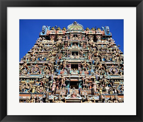 Framed Carving on Sri Meenakshi Hindu Temple, Chennai, India Print