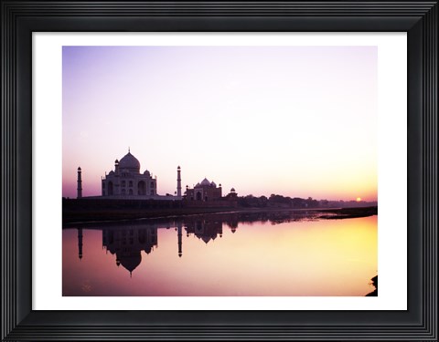 Framed Silhouette of the Taj Mahal, Agra, Uttar Pradesh, India Print