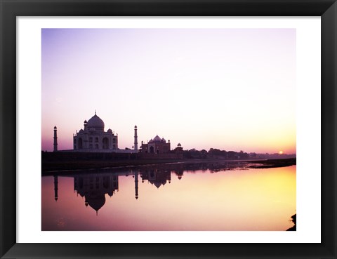 Framed Silhouette of the Taj Mahal, Agra, Uttar Pradesh, India Print