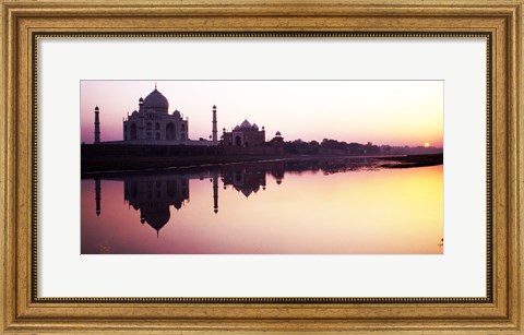 Framed Silhouette of the Taj Mahal, Agra, Uttar Pradesh, India Print