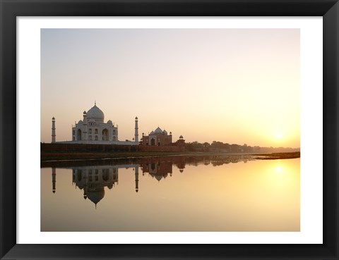 Framed Silhouette of the Taj Mahal at sunset, Agra, Uttar Pradesh, India Print