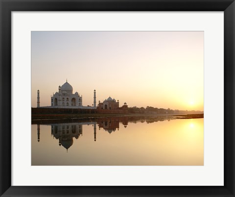 Framed Silhouette of the Taj Mahal at sunset, Agra, Uttar Pradesh, India Print