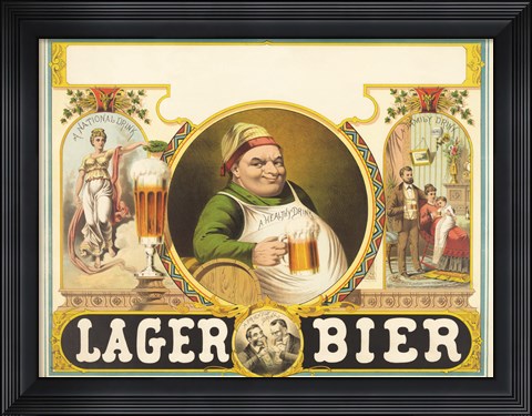 Framed Lager Bier Print