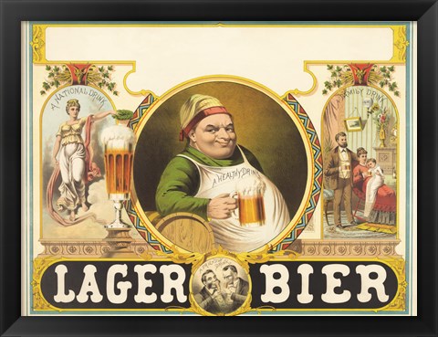 Framed Lager Bier Print