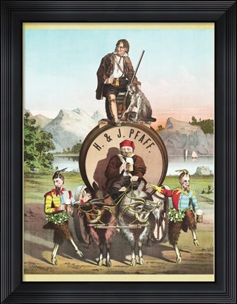 Framed H&amp;J Lager Beer Print