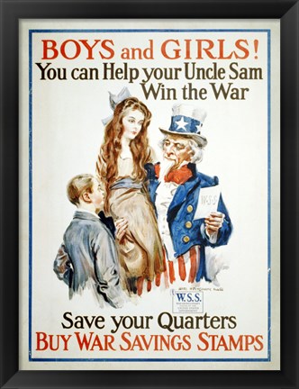 Framed Help Uncle Sam Win the War Print