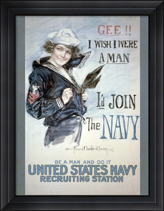 Framed Join the Navy Print