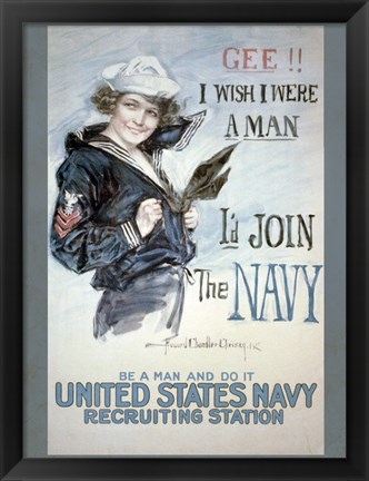 Framed Join the Navy Print