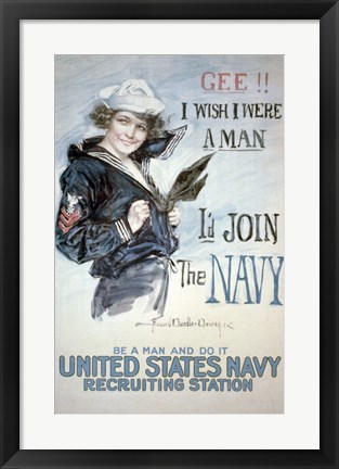 Framed Join the Navy Print