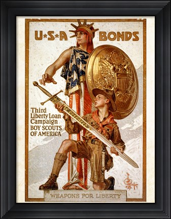 Framed USA Bonds Print