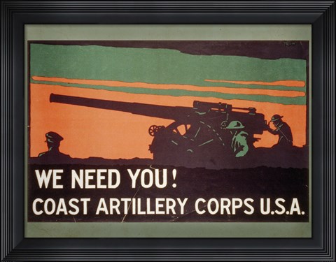 Framed Coast Artillery Corps Print