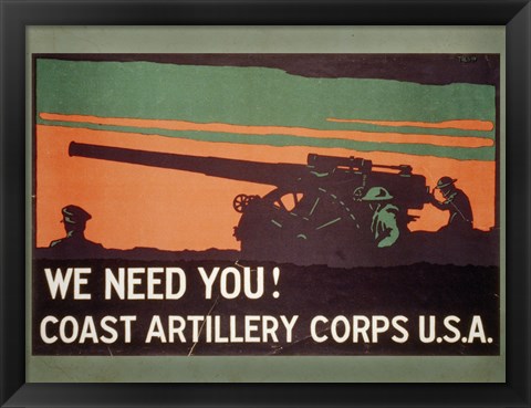 Framed Coast Artillery Corps Print