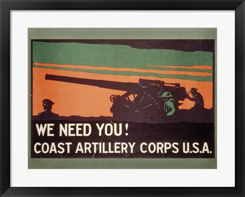 Framed Coast Artillery Corps Print