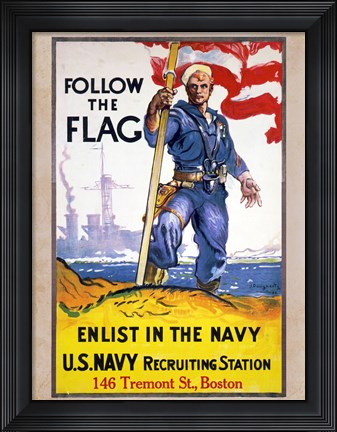 Framed Follow the Flag Print