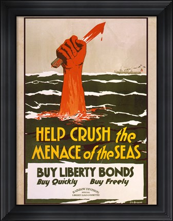 Framed Help Crush the Menace of the Seas Print