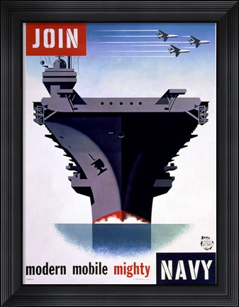 Framed Modern Mobile Mighty Navy Print