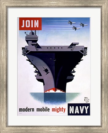 Framed Modern Mobile Mighty Navy Print