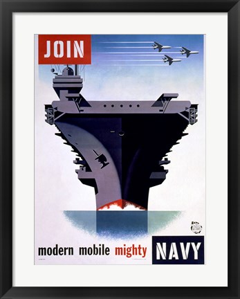 Framed Modern Mobile Mighty Navy Print