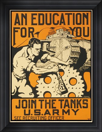 Framed Join the Tanks US Army Print