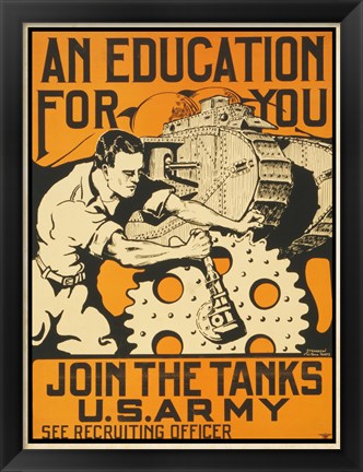 Framed Join the Tanks US Army Print