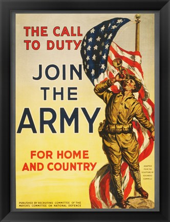 Framed Call to Duty for Home and Country Print