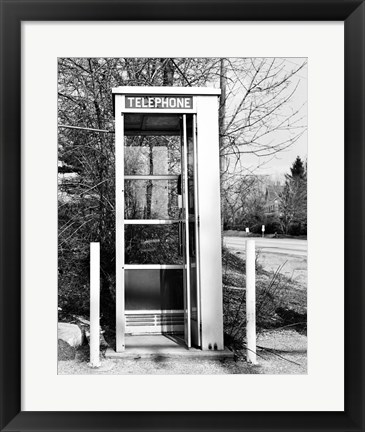 Framed Telephone booth by the road Print