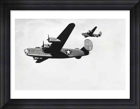 Framed Low angle view of two bomber planes in flight, B-24 Liberator Print