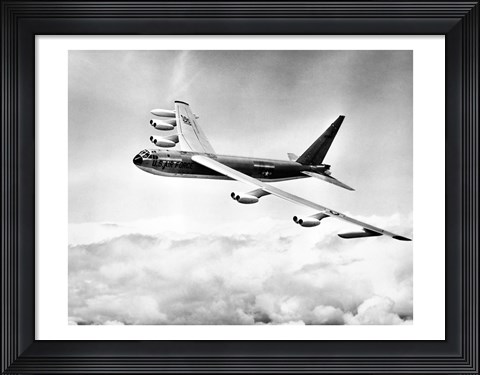 Framed High angle view of a military airplane in flight, B-52C Stratofortress Print