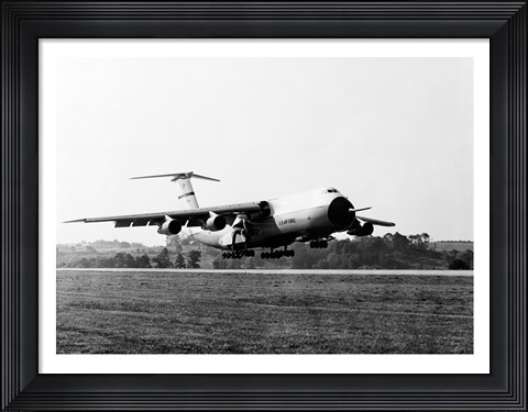 Framed Military airplane taking off, C-5 Galaxy Print