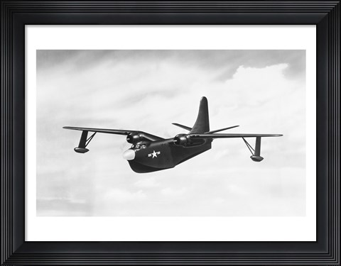 Framed Fighter plane in flight, P5M-1 Marlin Print
