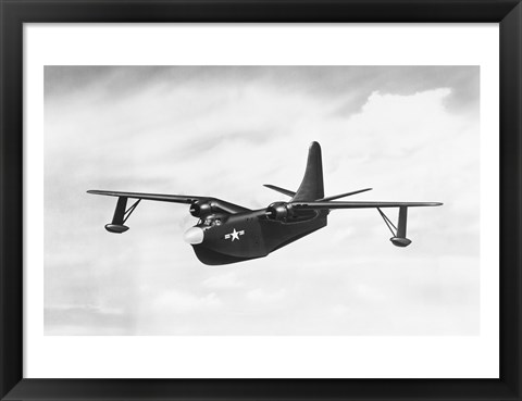 Framed Fighter plane in flight, P5M-1 Marlin Print