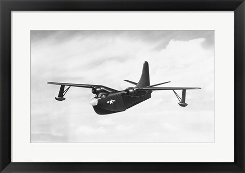 Framed Fighter plane in flight, P5M-1 Marlin Print