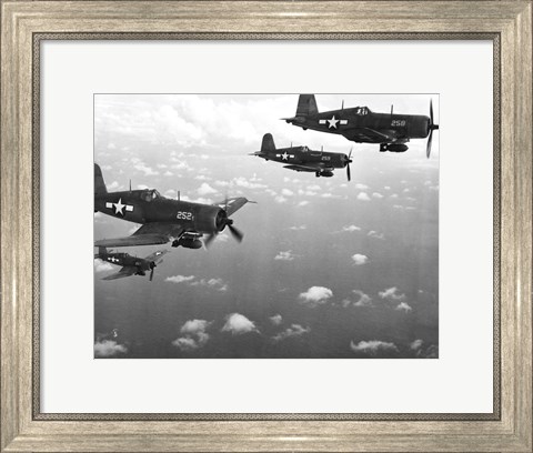 Framed Fighter planes in flight, US Marine Corps Print