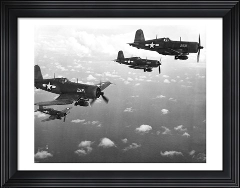 Framed Fighter planes in flight, US Marine Corps Print
