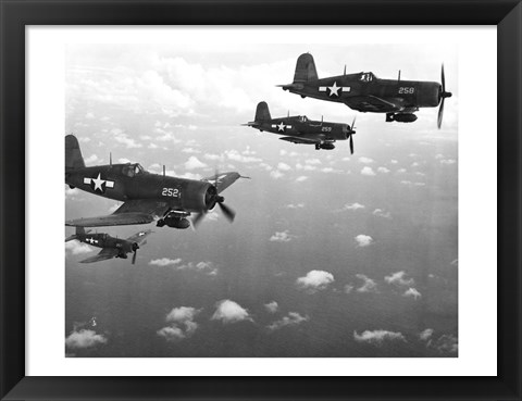 Framed Fighter planes in flight, US Marine Corps Print