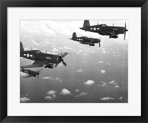 Framed Fighter planes in flight, US Marine Corps Print