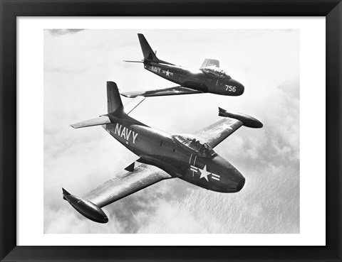 Framed High angle view of two fighter planes in flight Print