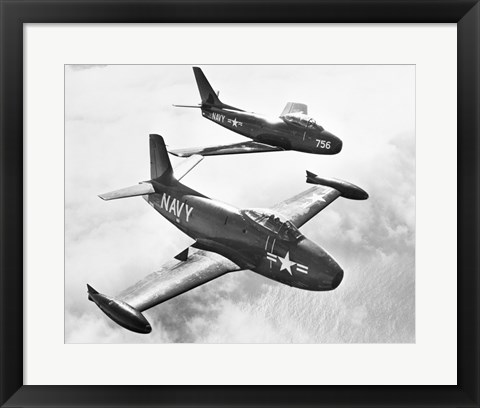 Framed High angle view of two fighter planes in flight Print