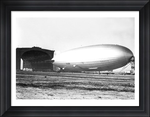 Framed USA, New Jersey, Hindenberg, Airship on a landscape Print