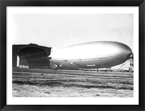 Framed USA, New Jersey, Hindenberg, Airship on a landscape Print