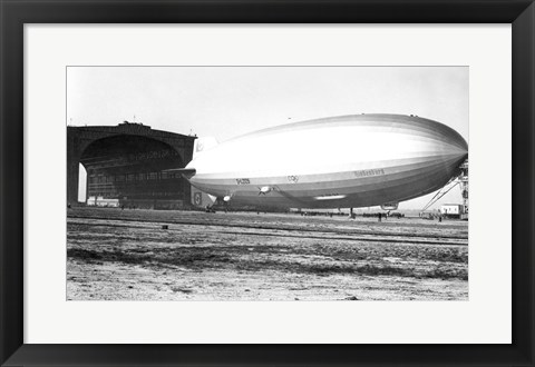 Framed USA, New Jersey, Hindenberg, Airship on a landscape Print