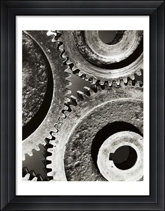Framed Close-up of interlocked gears Print