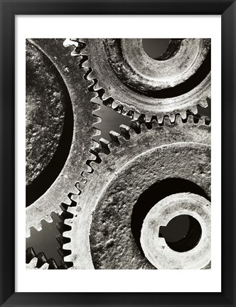 Framed Close-up of interlocked gears Print