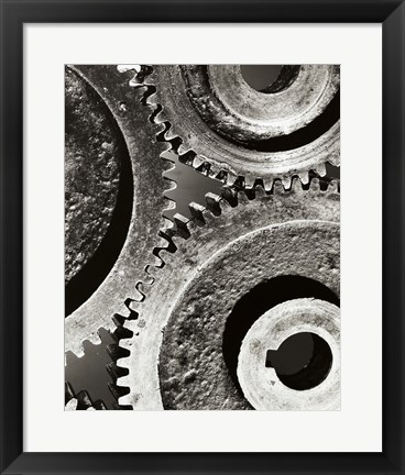 Framed Close-up of interlocked gears Print