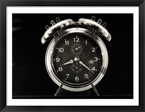 Framed Close up of vintage alarm clock Print