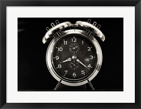 Framed Close up of vintage alarm clock Print